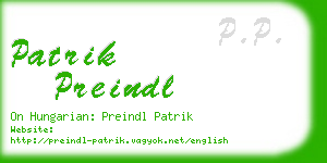 patrik preindl business card